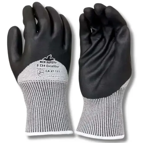 Luva de Segurança Com Alta Resistência ao Corte Teste TDM Nível E e Abrasão MCR Safety Excalibur 3/4 Cut 5  CA 41111