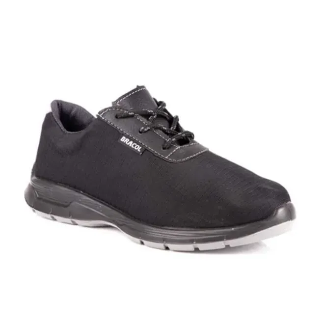 Tênis de Proteção Preto Estilo Esportivo Bracol 4017BGAT6600LU em Nylon Hidrorepelente com Bico de Conformação CA 43909