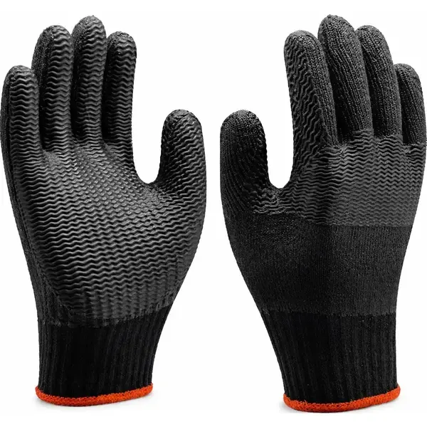 Luva de Segurança Rubber Black Super Safety com Revestimento em Látex Vulcanizado Tipo Corrugado na Palma Resistente à Corte CA 49510