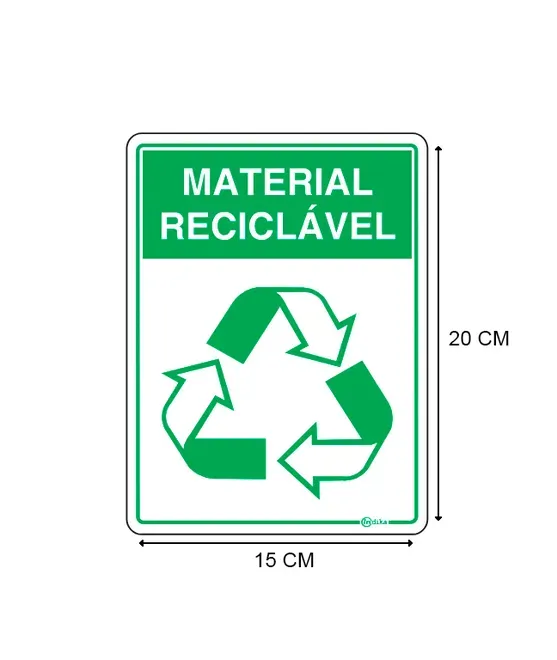 Adesivo de Sinalização em Vinil Material Reciclável 15X20 CM