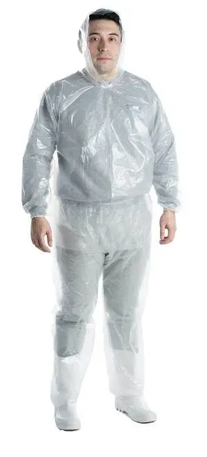 Conjunto Termolaminado Transparente Com Capuz e Elástico Brasmo Impermeável Gramatura 65g CA 19472 E CA 19475