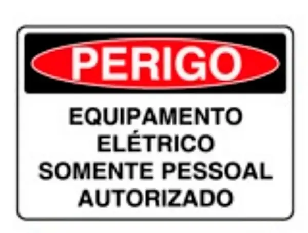 Placa de Sinalização em PVC Perigo Equipamento Elétrico 25X35 CM Modelo SP2