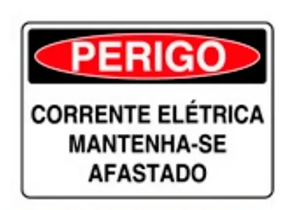 Placa de Sinalização em PVC Perigo Corrente Elétrica 25X35 CM Modelo SP4