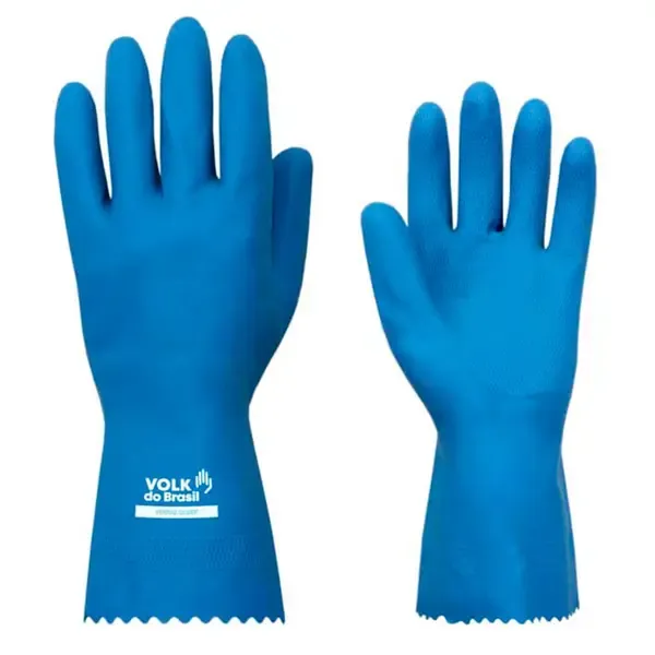 Luva de Látex Volk Verniz Silver Slim Azul Antiderrapante 10.51.038.02 Ca 37277