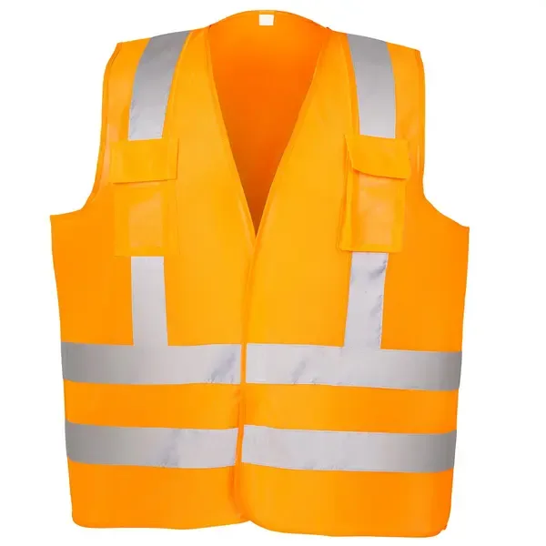Colete Refletivo Laranja Danny Vicsa Classe 2 Fechamento em Velcro e 2 Bolsos Modelo VIC-71151