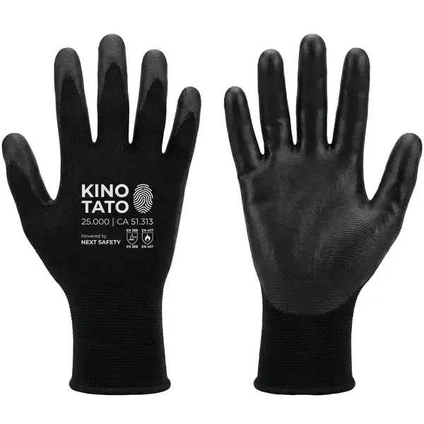Luva Next Safety Kino Tato 25.000  Em Nylon Com Banho Pu Ótima Sensibilidade Ca 51313