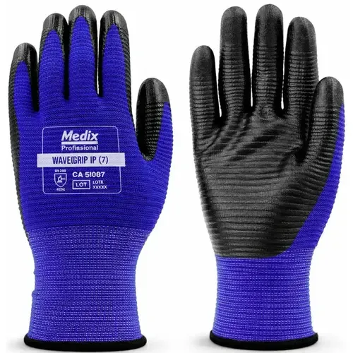 Luva Medix Wave Grip em Fibras Sintéticas e Palma Banhada Com Nitrilo CA 51007