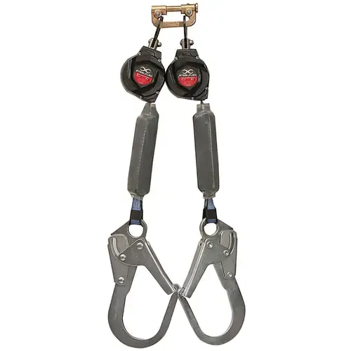 Trava Quedas Retrátil Duplo Steelflex Para Baixas Alturas 1,8 Metros Em Fita Dyneema Anticorte STF-CQTQ0172T