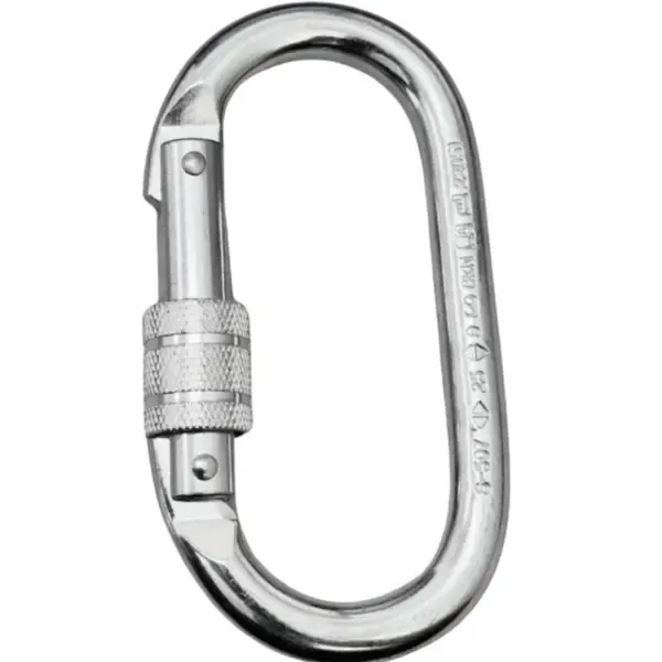 Mosquetão Oval em Aço Ultra Safe 25KN Trava de Rosca Código USR004000