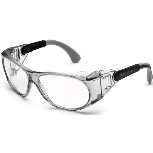 Óculos de Segurança Univet  539 - 539.00.13.99 - Ideal Para Aplicar Lentes de Grau Cor Cinza e Preto Ca 51287