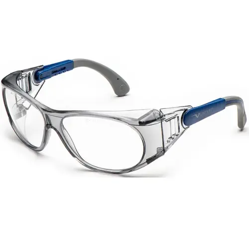 Óculos de Segurança Univet  539 - 539.00.01.99 - Ideal Para Aplicar Lentes de Grau Cor Cinza e Azul  Ca 51287