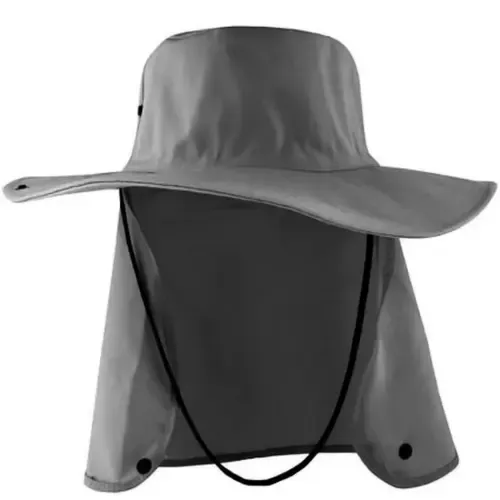 Chapéu Pescador Com Proteção na Nuca Com Proteção Uv Cor Cinza