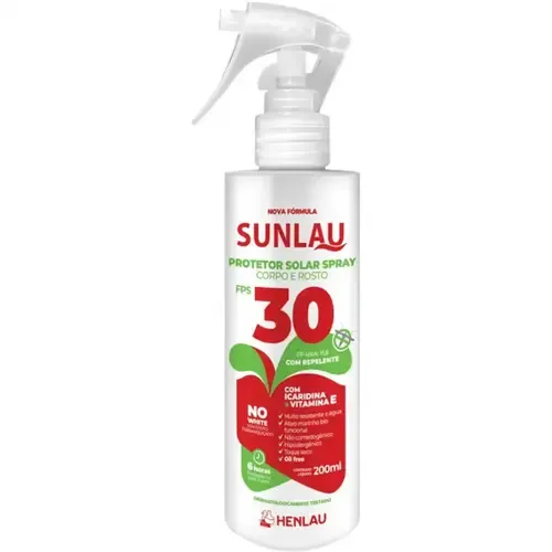 Protetor Solar Sunlau Spray FPS 30 com Icaridina – Proteção Solar + Repelente