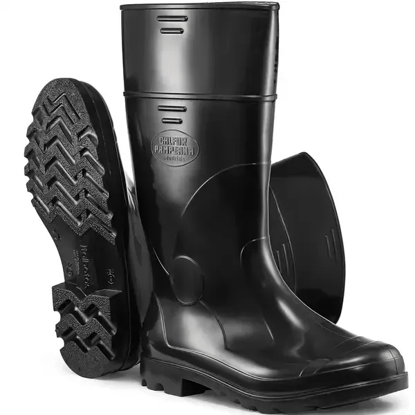 Bota de Pvc Calfor Industrial Cano Longo Com Forro Preta Qualidade Inabalável CA 37.773