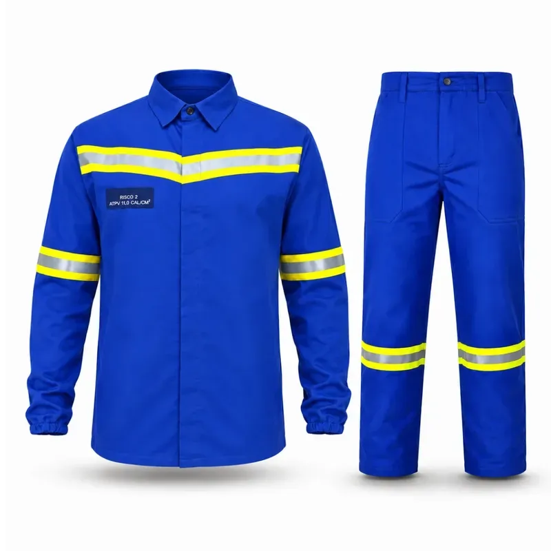 Conjunto Eletricista NR10 Antichama Guardian Fire WE Risco 2 ATPV 11 cal/cm² Refletivo Azul Royal
