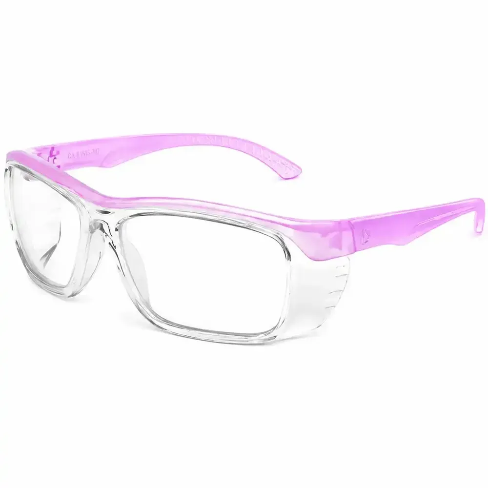 Óculos de Segurança ID 103 Rosa ID Safety Armação Cristal Hastes Rosa Tamanho 56 Aceita Lentes de Grau Multifocal e Monofocal CA 41.615