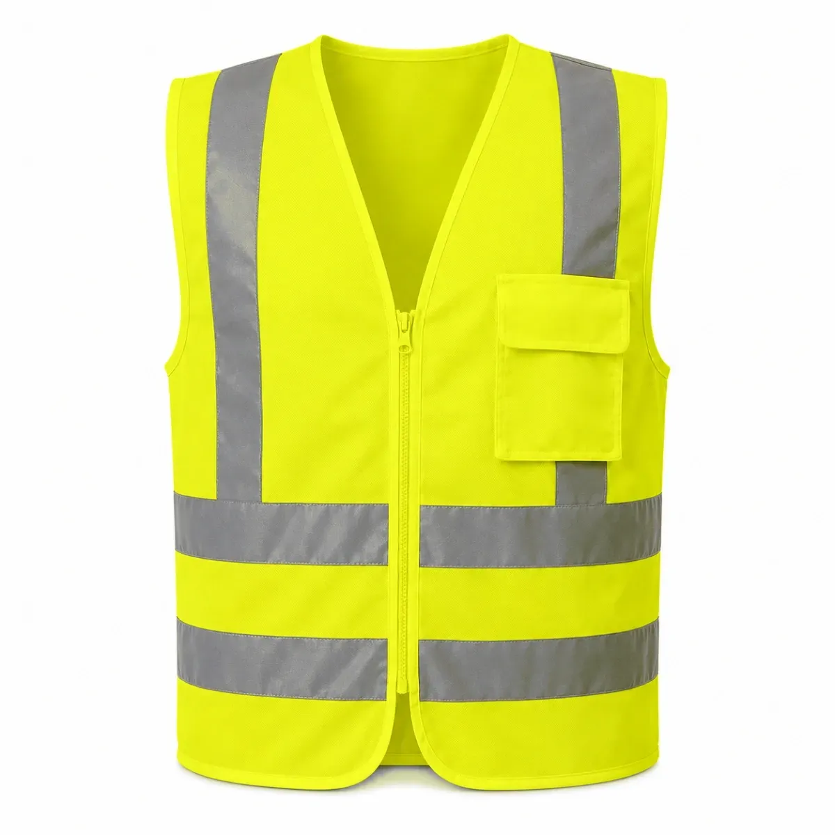 Colete Refletivo Amarelo Volk Classe 2 Com Bolso Faixas Refletivas
