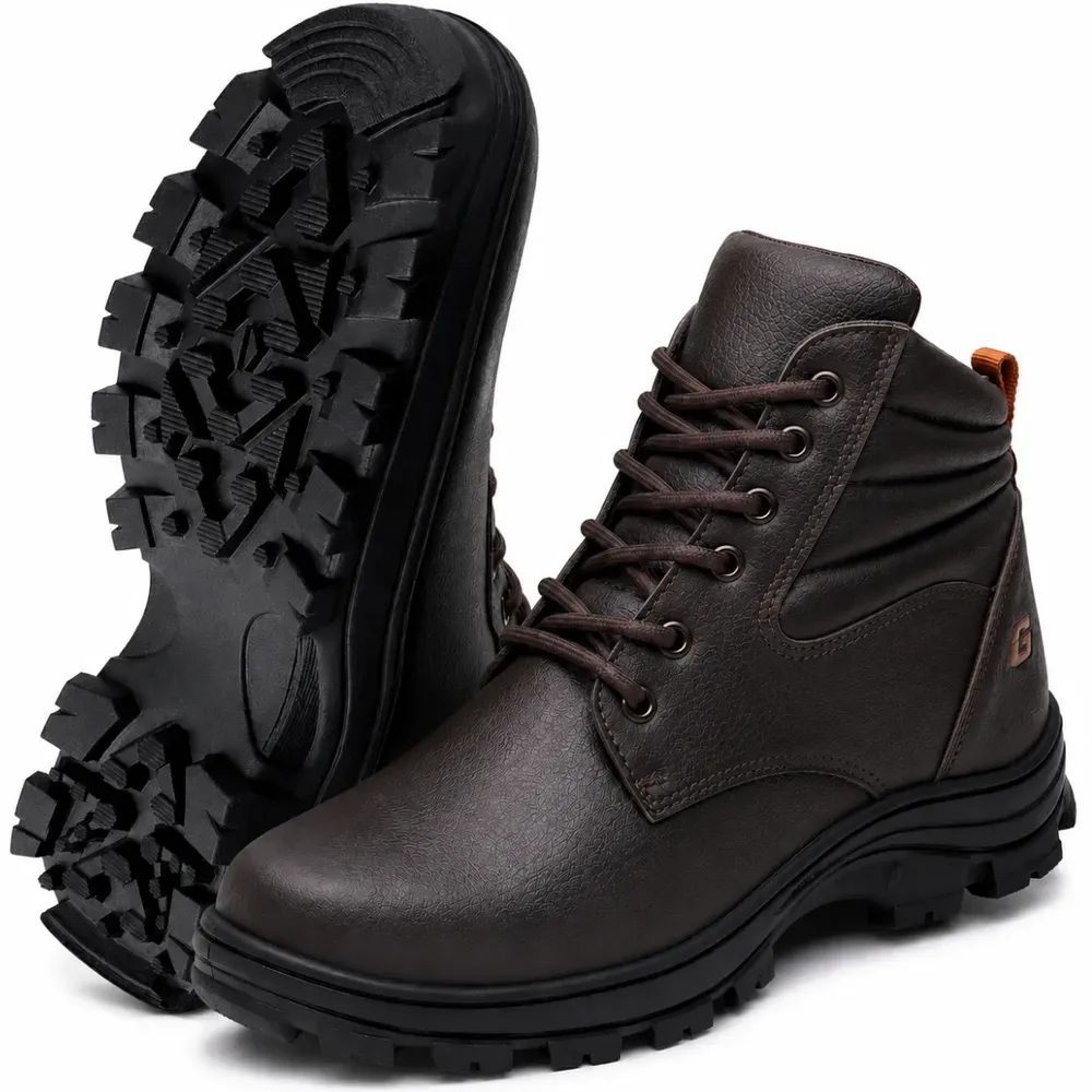 Bota de Segurança Gogowear Tork Café 100% Couro Legítimo e Solado Emborrachado CA 43770