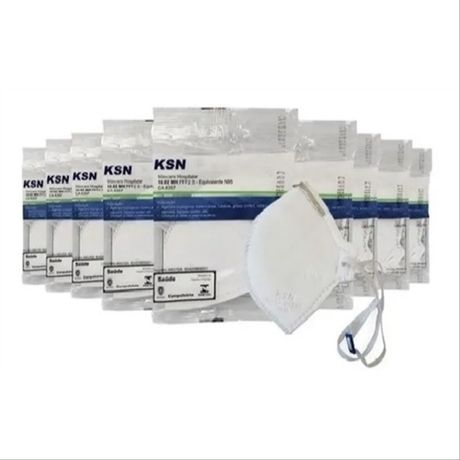 Máscara Hospitalar N95 PFF2 Branca KSN 10.02 MH CA 8357 Kit 10 Unidades