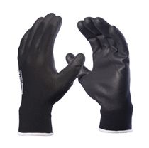 Luva  DannyFlex Preta FlexTactil DA-12100P Nylon e Banho Pu Ótimo Tato CA 29014