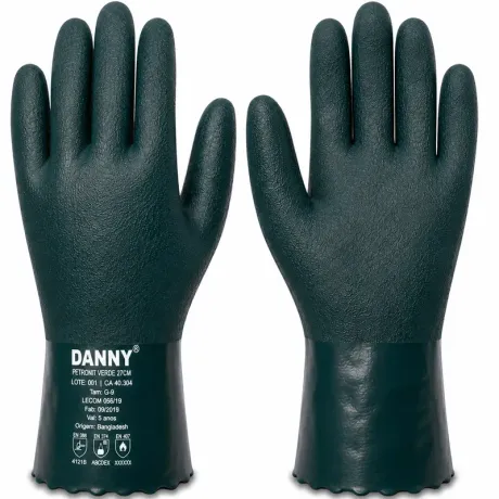 Luva Petronit Danny PVC Verde 27cm DA-12.210D-VD Proteção Química Mecânica e Térmica Tipo A CA 40304