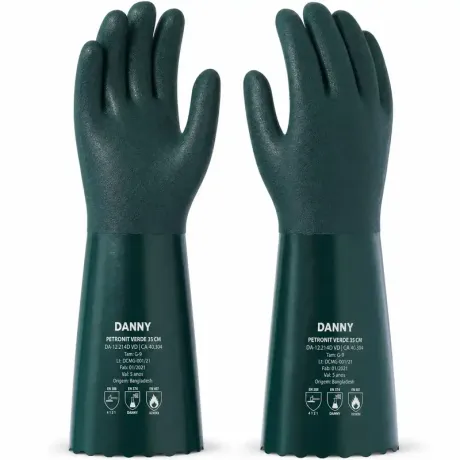Luva Petronit Danny PVC Verde 35cm DA-12.214D-VD Proteção Química Mecânica e Térmica Tipo A CA 40304