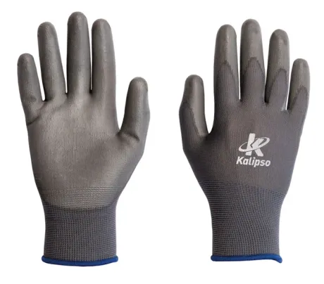 Luva com PU e Tricotada em Nylon Cinza Kalipso Ótima Sensibilidade Tátil CA 15272