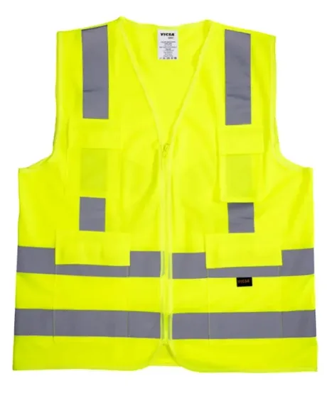Colete Refletor RFX Verde Fluorescente 4 Bolsos Vicsa