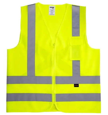 Colete de Proteção Verde Fluorescente 1 Bolso RFX Vicsa Tecido fluorescente 100% poliéster VIC 72240