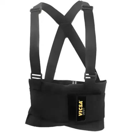 Cinta Ergonômica Abdominal Com Suspensório Reforçada e Confortável Vicsa Ergo Black Vic-41110