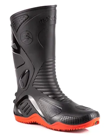 Bota de Pvc Para Motociclista MotoSafe Com Solado Vermelho  Impermeável 84BPM600 CA 34798