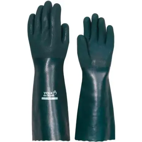 Luva PVC 46cm Volk Verde com Forro – Proteção Química e Mêcanica  Pesada CA 37127