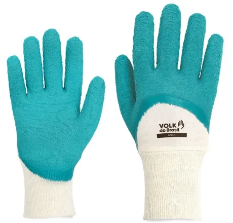 Luva de Proteção Green Volk Látex Corrugado Para Serviços Gerais CA 38800