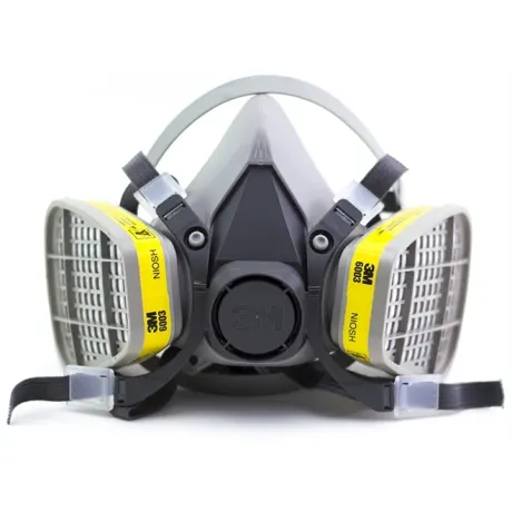 Respirador 3M 6200 Com Filtros Para Odores e Gases Ácidos 6003