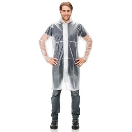 Capa de Chuva Longa Transparente Ziper e Velcro CA 28123