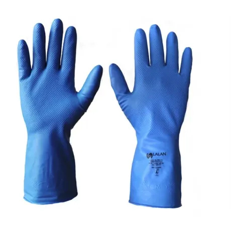 Luva Nitrílica Silver Ambidestra Reutilizável Azul Lalan Caixa 24 Unidades