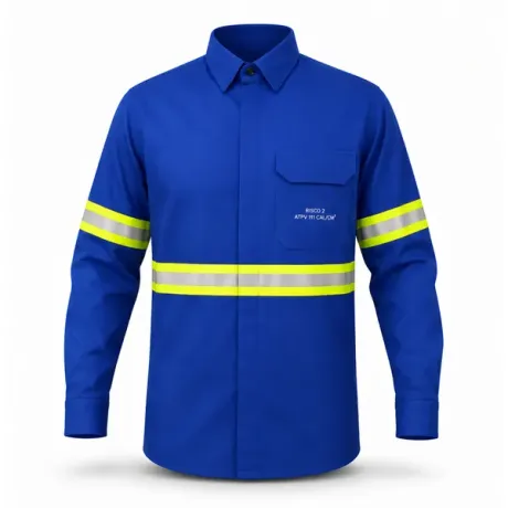 Camisa Antichama Guardian Arco Fire Risco 2 Azul Royal ATPV 11 cal/cm² com Bolso CA 46298 / 49242