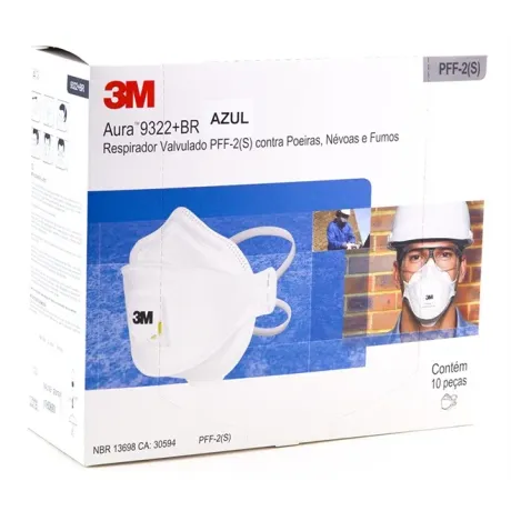 Respirador 3M AURA 9322+BR PFF2 CA 30594 - Caixa 10