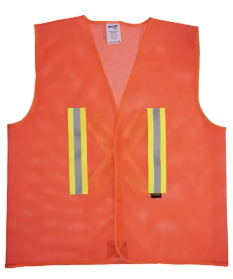 Colete RFX Laranja Fluorescente Tipo Tela Respirável Vicsa VIC-71116