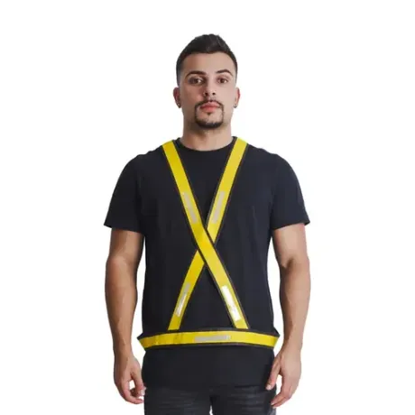 Colete Refletivo tipo X Amarelo c/ Prata Maicol