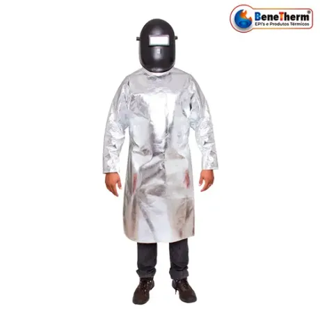 Avental Tipo Barbeiro Aluminizado Com Forro Resistente a chamas e Metal Fundido Barbeiro 007 CA 45070