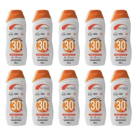 Protetor Solar FPS 30 1/3 UVA Nutriex 120ml Caixa com 10 Unidades