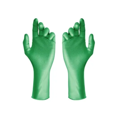 Luva Nitrílica Super Glove SS MAX Verde Ambidestra e Antiderrapante Super Safety CA 43407