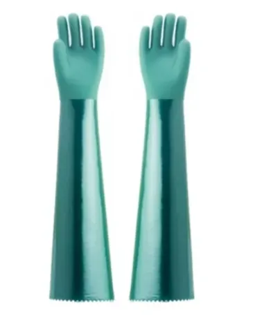 Luva Pvc Forrada Cano Longo e Palma Lisa 60cm Para Proteção Química Ca 34568