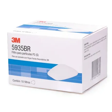 Filtro 3M 5935 Classe P3 S Para Máscaras Série 6000,7000 e 6800 Caixa Com 10 Unidades