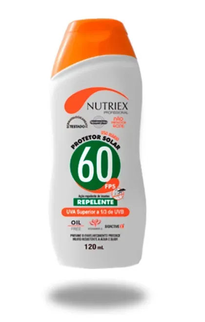 Protetor Solar Profissional Fator 60 Com Repelente  UVA e UVB Nutriex 120ml