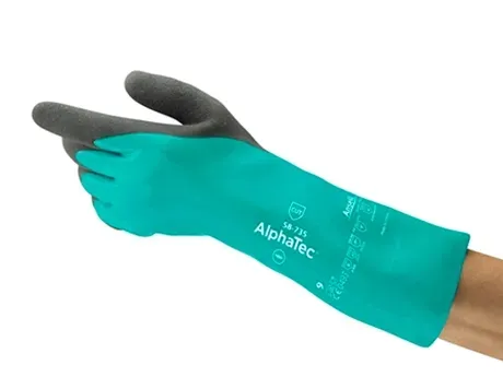 Luva de Proteção Ansell Alphatec 58-735 Proteção Química Impermeável e Corte CA 43226