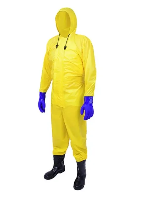 Macacão Impermeável Para Saneamento Com Botas e Luvas em Nylon e Pvc Vértice CA 43617