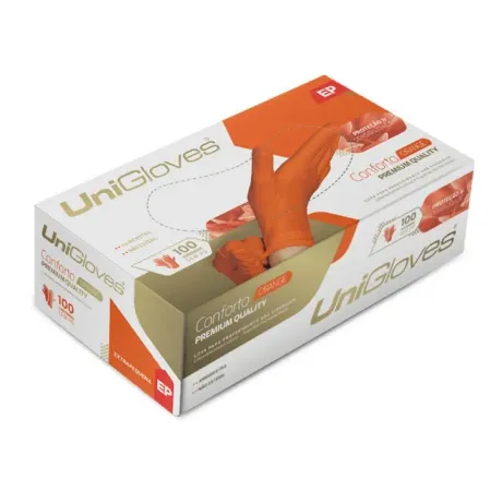 Luva de Látex Descartável Unigloves Sem Talco Conforto Orange 100 Unidades CA 42138
