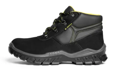 Bota de Segurança Nobuck Delta Plus RIO OB SRC Preta e Amarelo Bico Pvc WPSRIOOB CA 45485